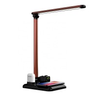 4in1 LED Desk Lamp Qi Fast Charging Station Desktop Table Lamp Wireless Charger Dock for Smart Watch Phone