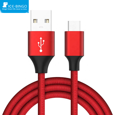 Weaving Fabric Micro USB Cable 2.4A Fast Charging USB Sync Data Android Charger Cable